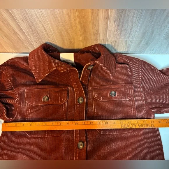 Avec Les Filles Terracotta Burnt Orange Corduroy Utility Jacket Shacket NWT - Picture 9 of 12